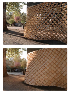 This wall is made from maple veneer and uses orthotropic material properties to create a response to moisture (3)